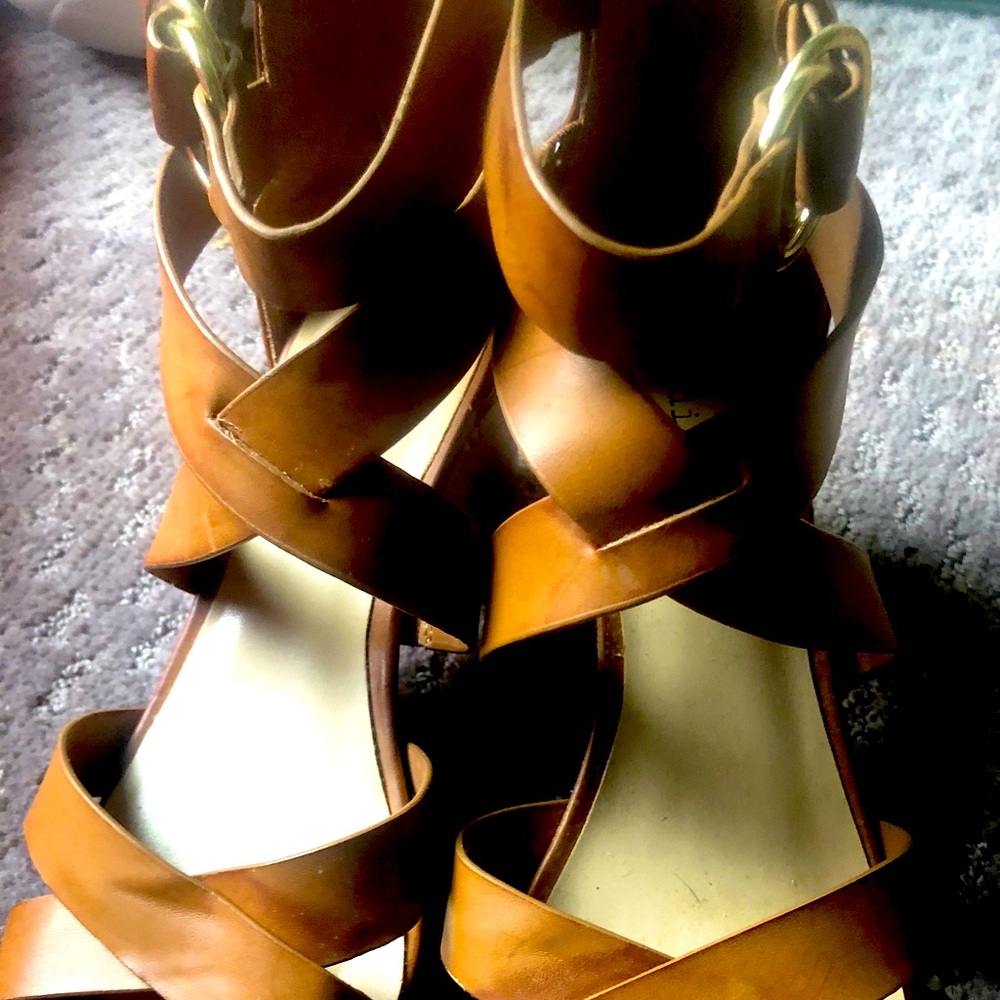 Brown and Gold Heels